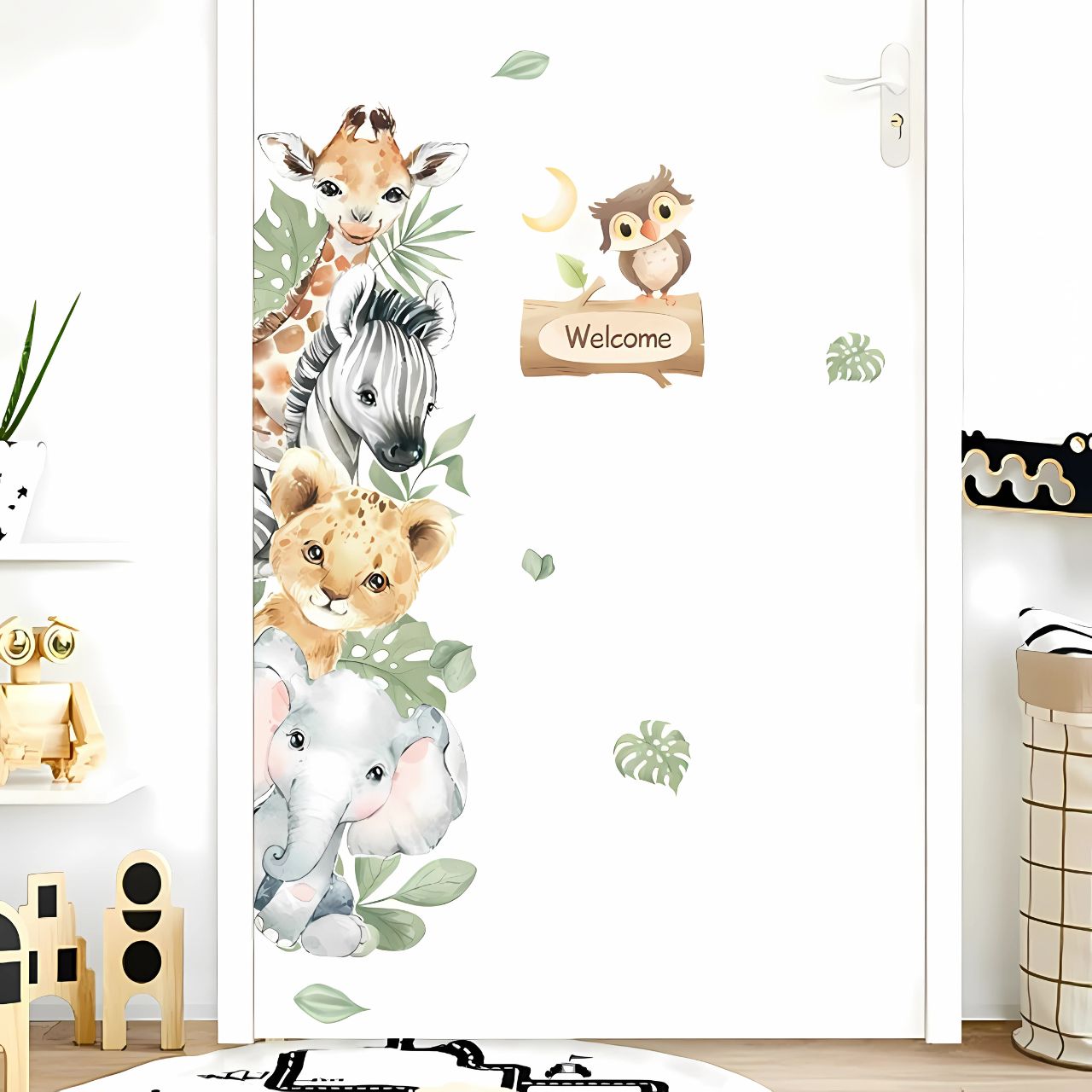 Jungle Animals Door Kids Wall Stickers