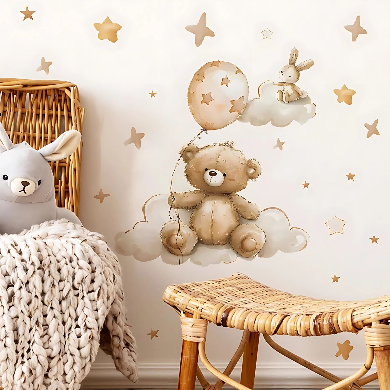 Bear Holding Balloons Kids Wall Sticker