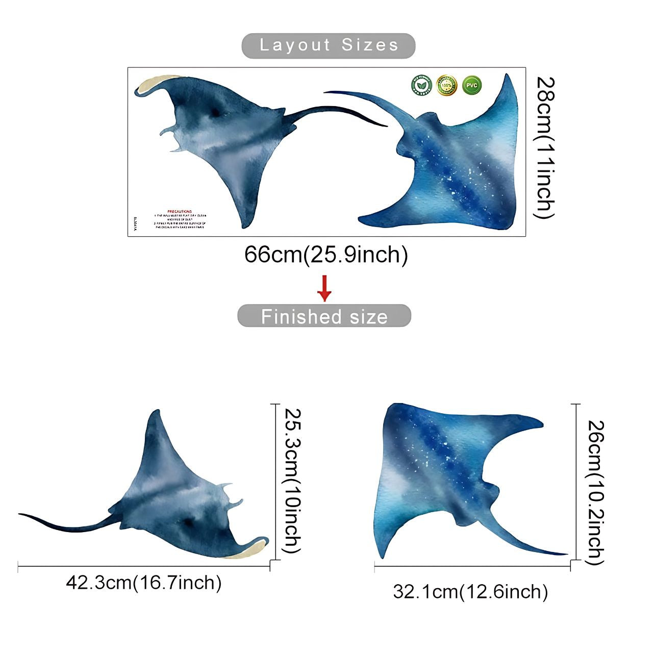 Devil Rays & Manta Fish Kids Wall Stickers