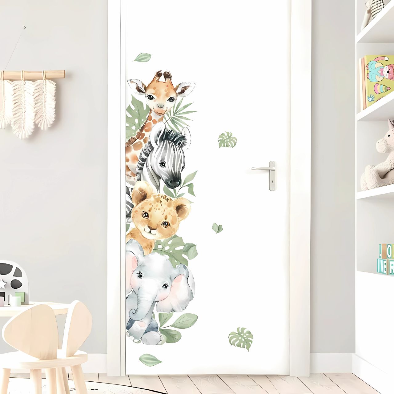 Jungle Animals Door Kids Wall Stickers