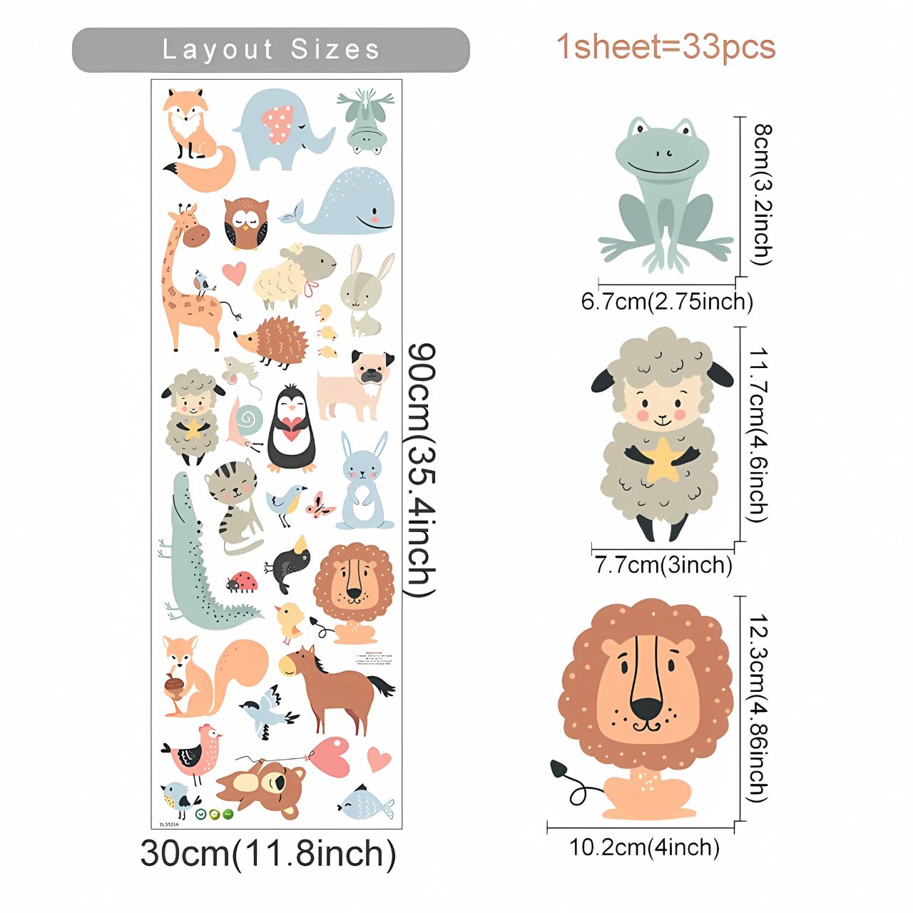 Elephant & Jungle Animals Kids Wall Stickers