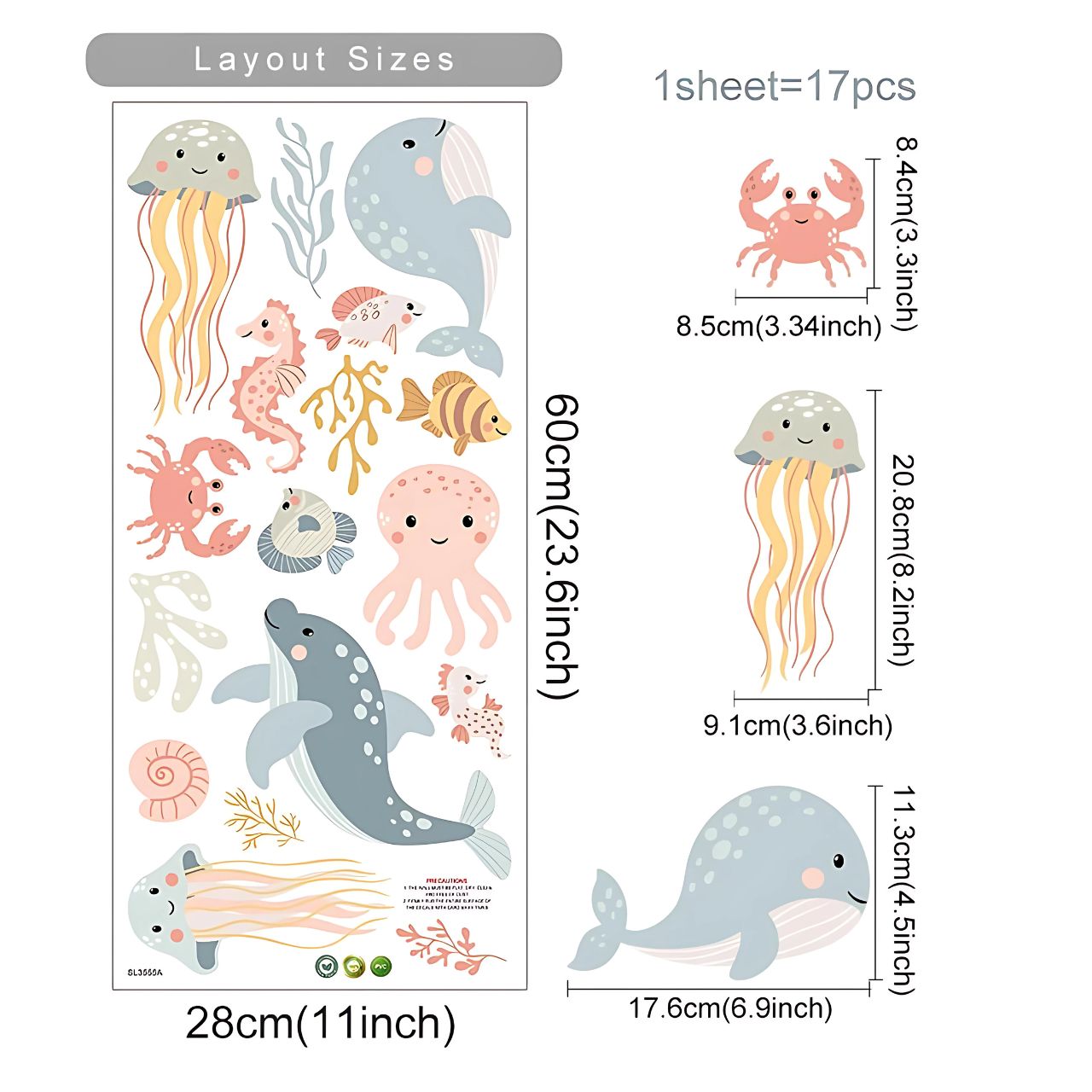 Ocean Fish & Sea Animals Kids Wall Sticker
