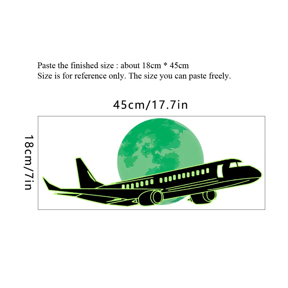 Airplane Stars Moon Luminous Kids Wall Stickers