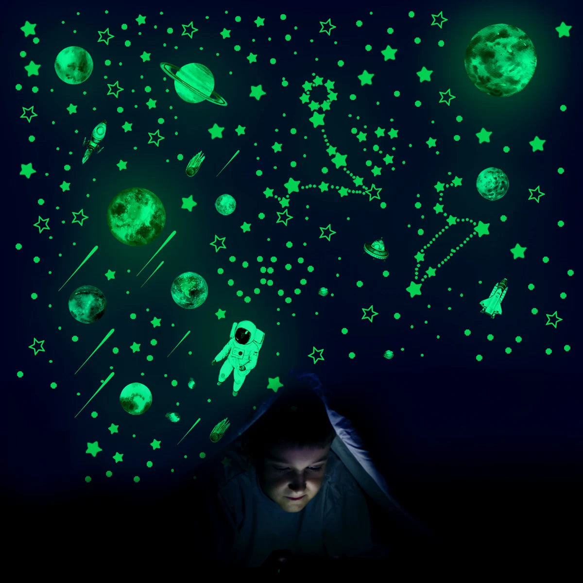 Glow in The Dark Stars Luminous Kids Wall Stickers