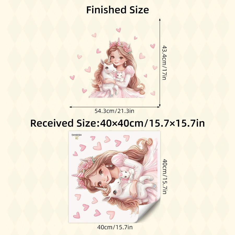 Magical Unicorn & Girl Kids Wall Stickers