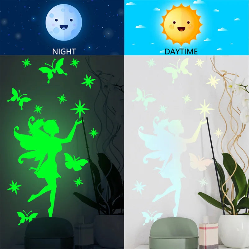 Fairy Stars Butterfly Luminous Kids Wall Stickers
