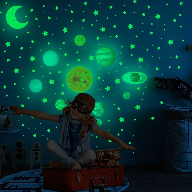 Nine Planets Luminous Kids Wall Stickers