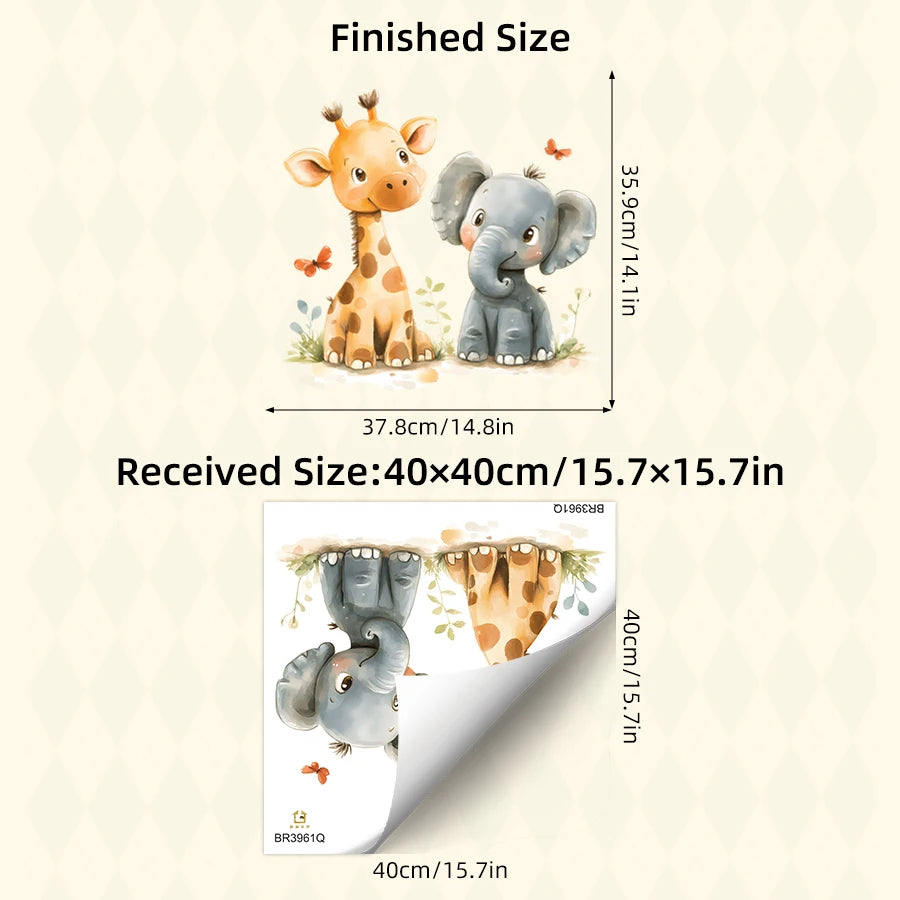 Giraffe & Elephant Kids Wall Stickers