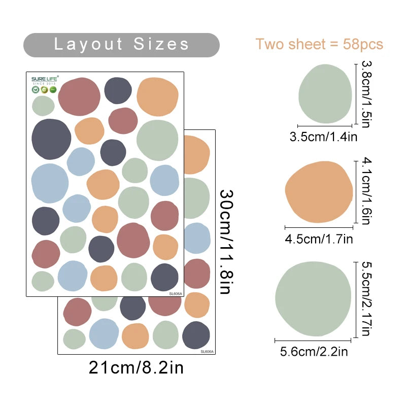 Colorful Polka Dot Kids Wall Stickers