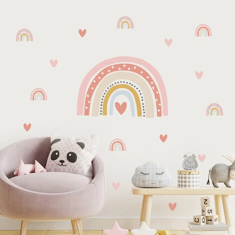 Rainbow, Sun, and Clouds Kids Wall Sticker
