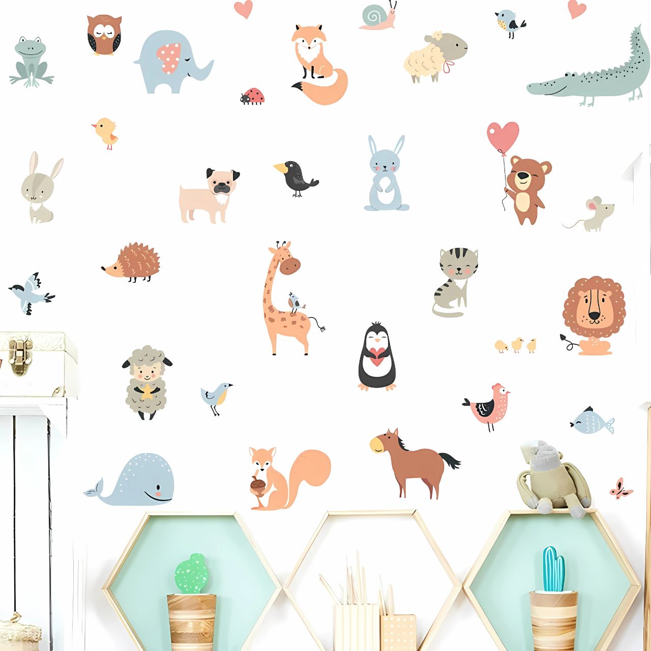 Elephant & Jungle Animals Kids Wall Stickers