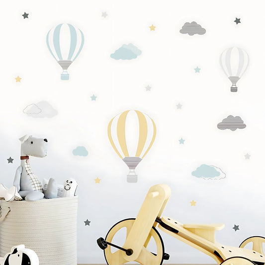 Hot Air Balloons & Clouds Kids Wall Stickers