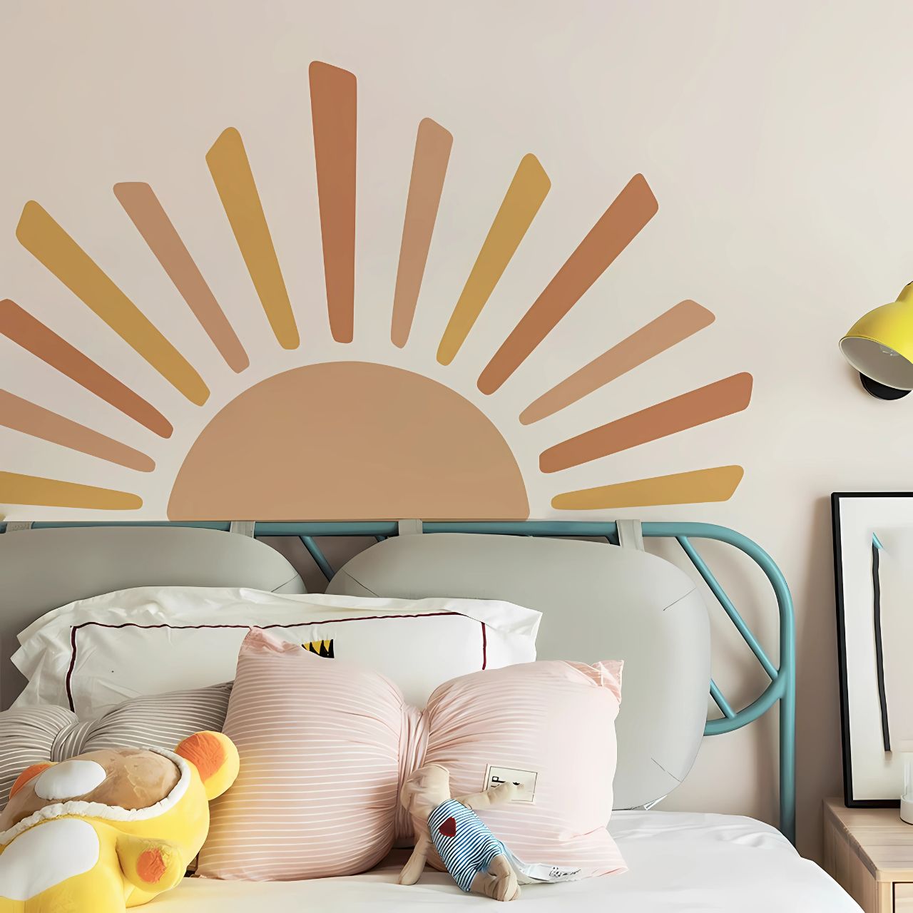 Boho Sun & Sunrise Watercolor Kids Wall Sticker