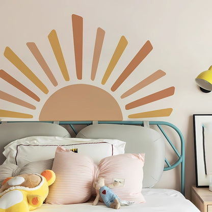 Boho Sun & Sunrise Watercolor Kids Wall Sticker