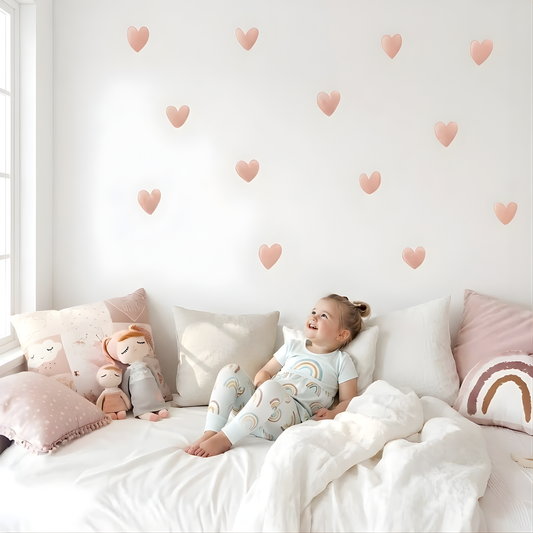 Pink Heart Kids Wall Stickers