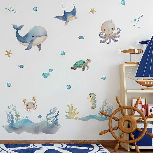 Marine Animals with Whale & Turtle Kids Wall Stickers
