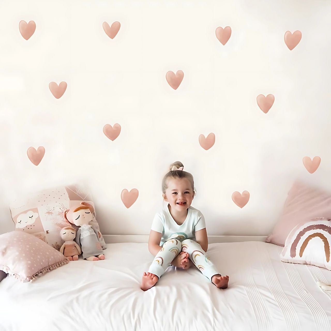 Pink Heart Kids Wall Stickers