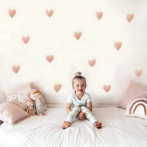 Pink Heart Kids Wall Stickers