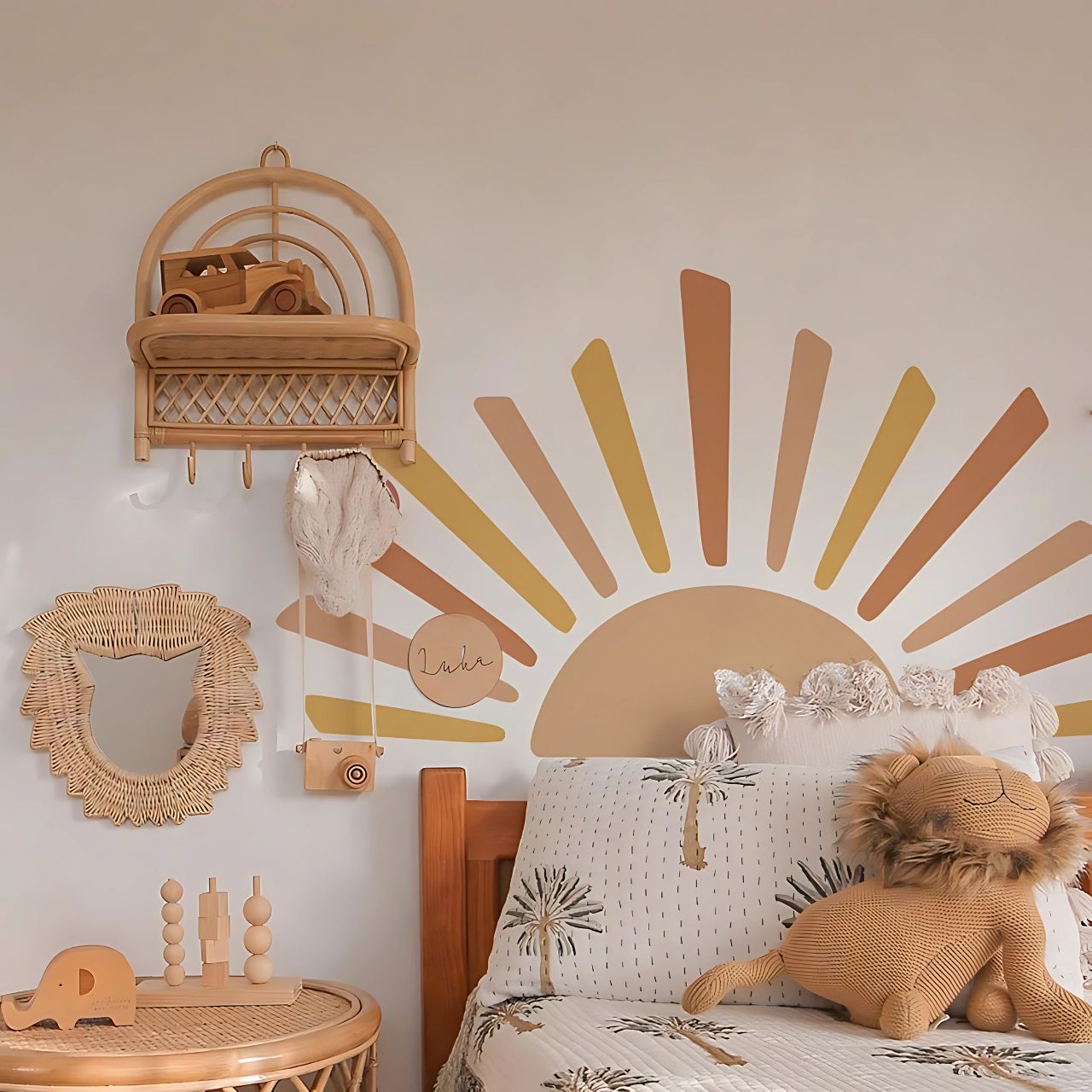 Boho Sun & Sunrise Watercolor Kids Wall Sticker