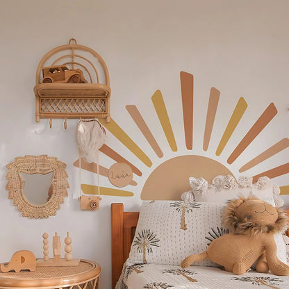 Boho Sun & Sunrise Watercolor Kids Wall Sticker