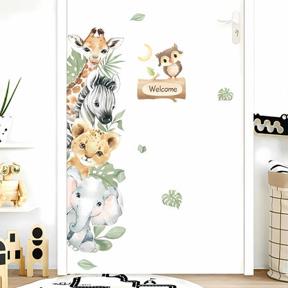 Jungle Animals Door Kids Wall Stickers