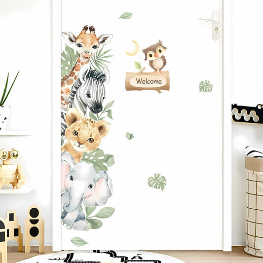 Jungle Animals Door Kids Wall Stickers