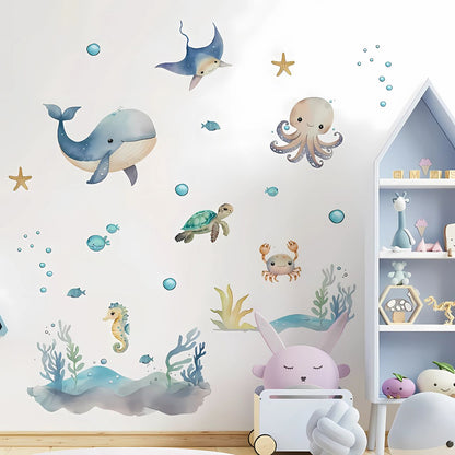Marine Animals with Whale & Turtle Kids Wall Stickers