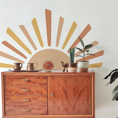 Boho Sun & Sunrise Watercolor Kids Wall Sticker