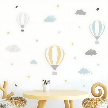 Hot Air Balloons & Clouds Kids Wall Stickers