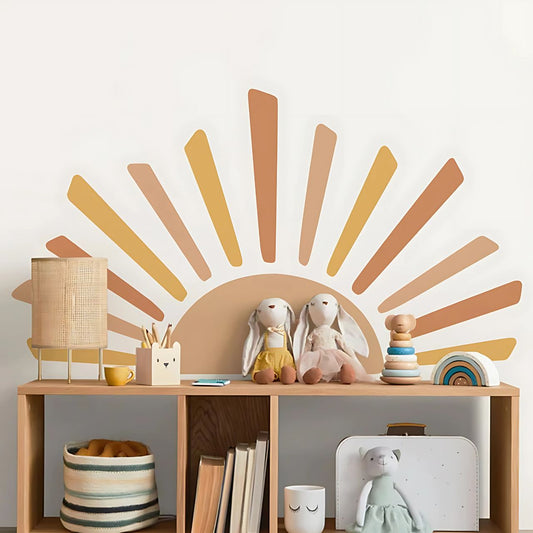 Boho Sun & Sunrise Watercolor Kids Wall Sticker