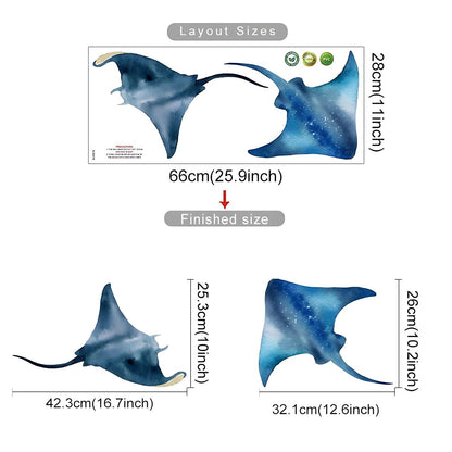 Devil Rays & Manta Fish Kids Wall Stickers