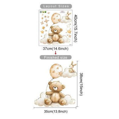 Bear Holding Balloons Kids Wall Sticker