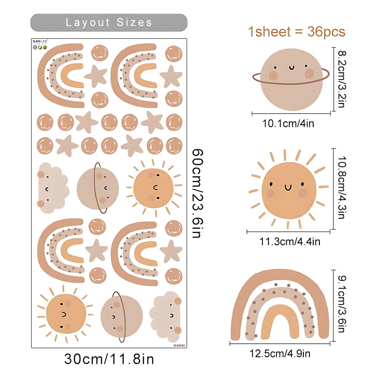 Rainbow & Sun Kids Wall Stickers