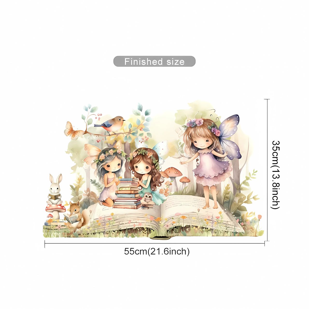 Fairy Reading a Book Kids Wall Sticker