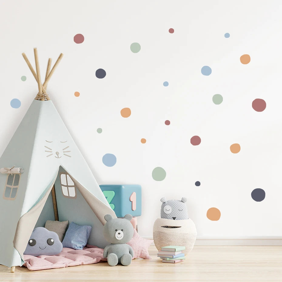 Colorful Polka Dot Kids Wall Stickers
