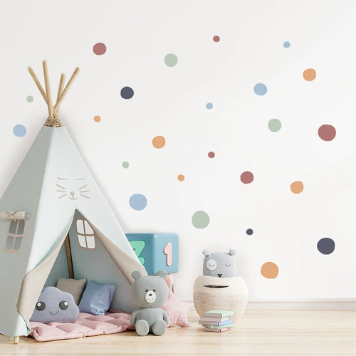 Colorful Polka Dot Kids Wall Stickers