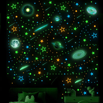 Stars Dots Planet Luminous Kids Wall Stickers