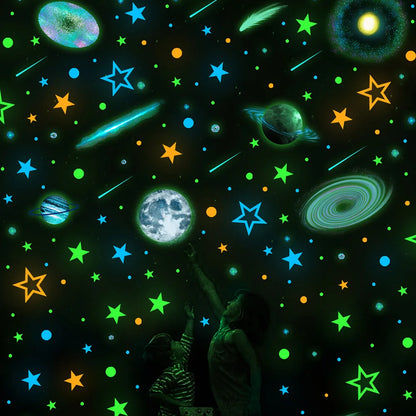 Stars Dots Planet Luminous Kids Wall Stickers