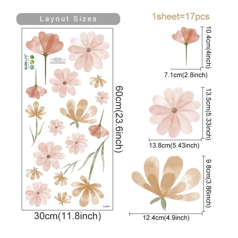 Boho Flowers Kids Wall Stickers