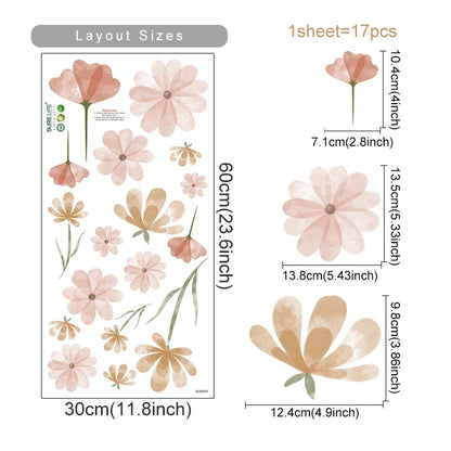 Boho Flowers Kids Wall Stickers