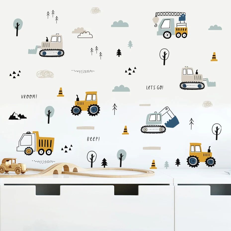 Urban Car Buildings Kids Wall Stickers