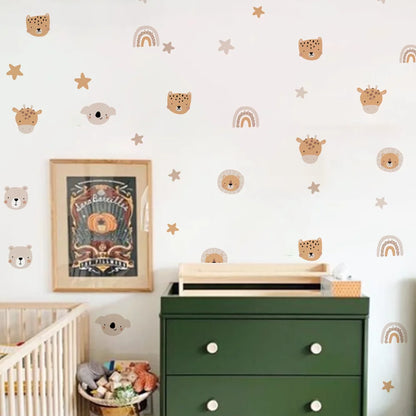 Boho  Rainbow Animals Kids Wall Sticker