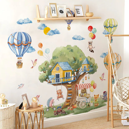 Tree & Balloon Animals Kids Wall Stickers