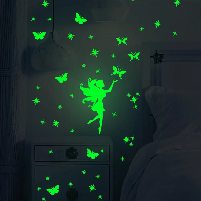 Fairy Stars Butterfly Luminous Kids Wall Stickers