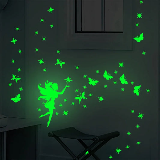 Fairy Stars Butterfly Luminous Kids Wall Stickers