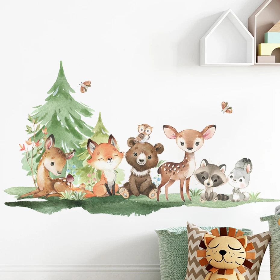 Forest Animals Theme Kids Wall Stickers