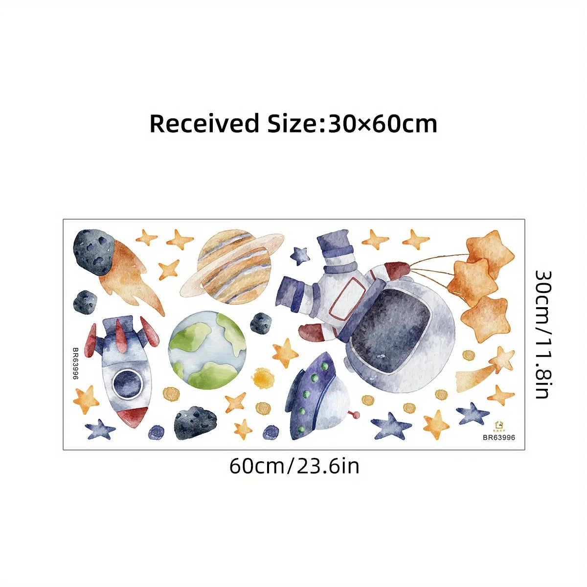 Cartoon Astronaut  Space Kids Wall Stickers