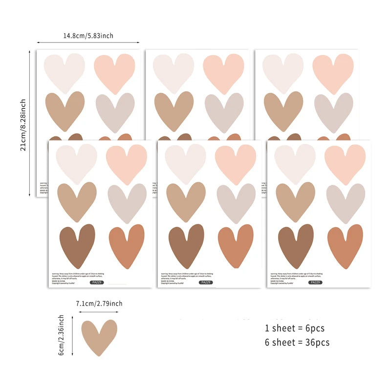 Boho Hearts Kids Wall Stickers