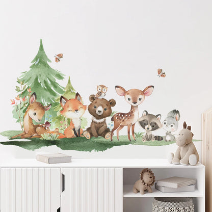 Forest Animals Theme Kids Wall Stickers