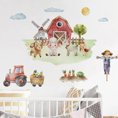 Chicken Sheep Tree Farm Kids Wall Stickers